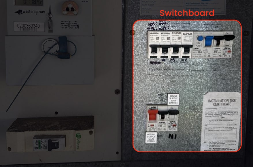 Actual Photo of a Residential Switchboard - Switchboard Components